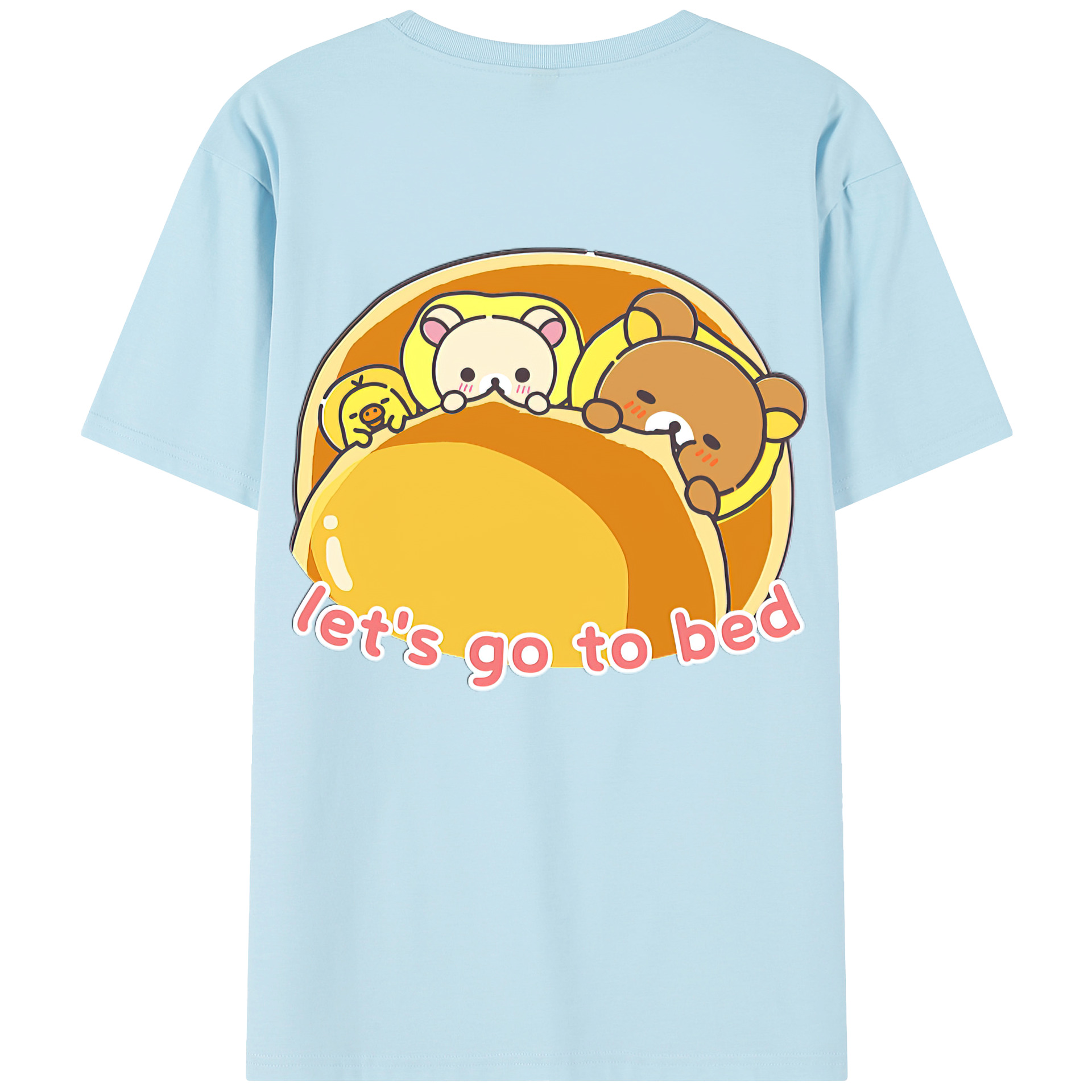 （画像用） リラックマ リラックマ キイロイトリ Rilakkuma Korilakkuma Kiiroitori 綿100％半袖Tシャツ（背面プリント）
